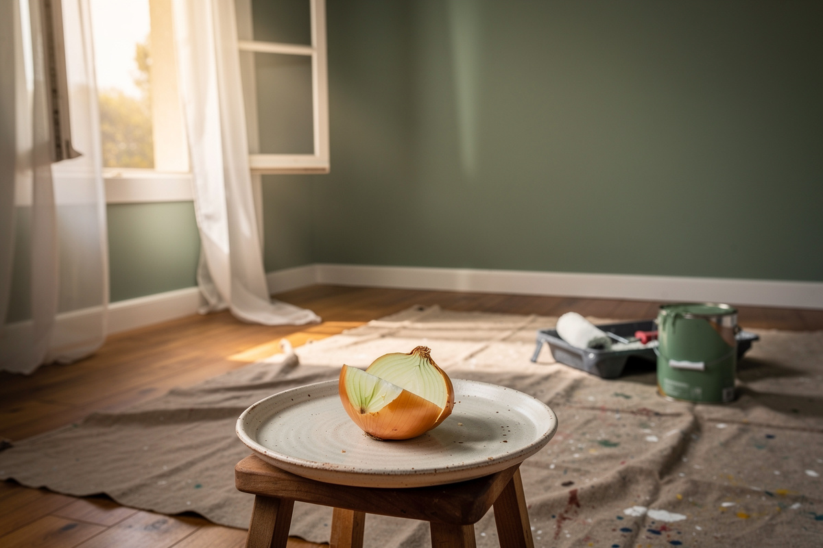 Odeur de peinture fraîche dans une chambre : l’astuce de l’oignon